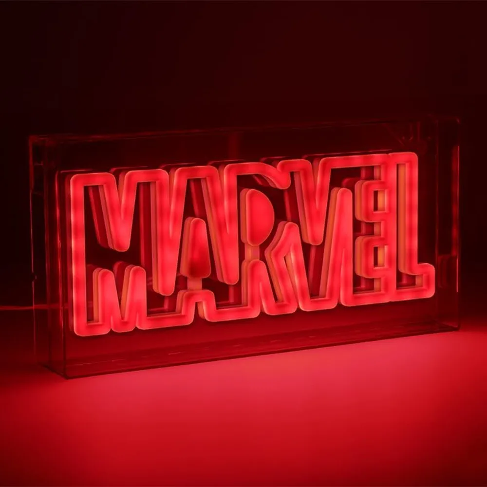 Paladone Marvel, letrero LED de neón logotipo montaje pared