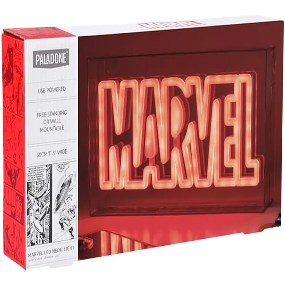Paladone Marvel, letrero LED de neón logotipo montaje pared