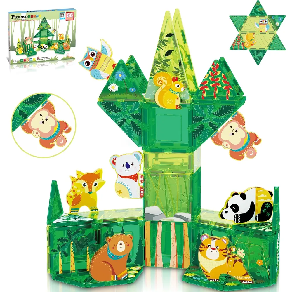 BLOQUES MAGNÉTICOS ANIMALES BOSQUE PTQ16 PICASSOTILES