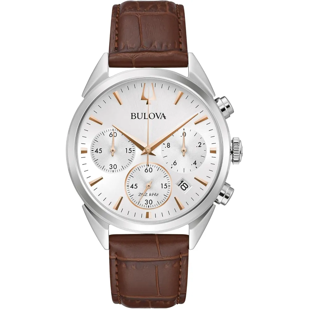 Bulova reloj Sutton hombre cronógrafo 6 agujas de cuarzo correa cuero | Marrón