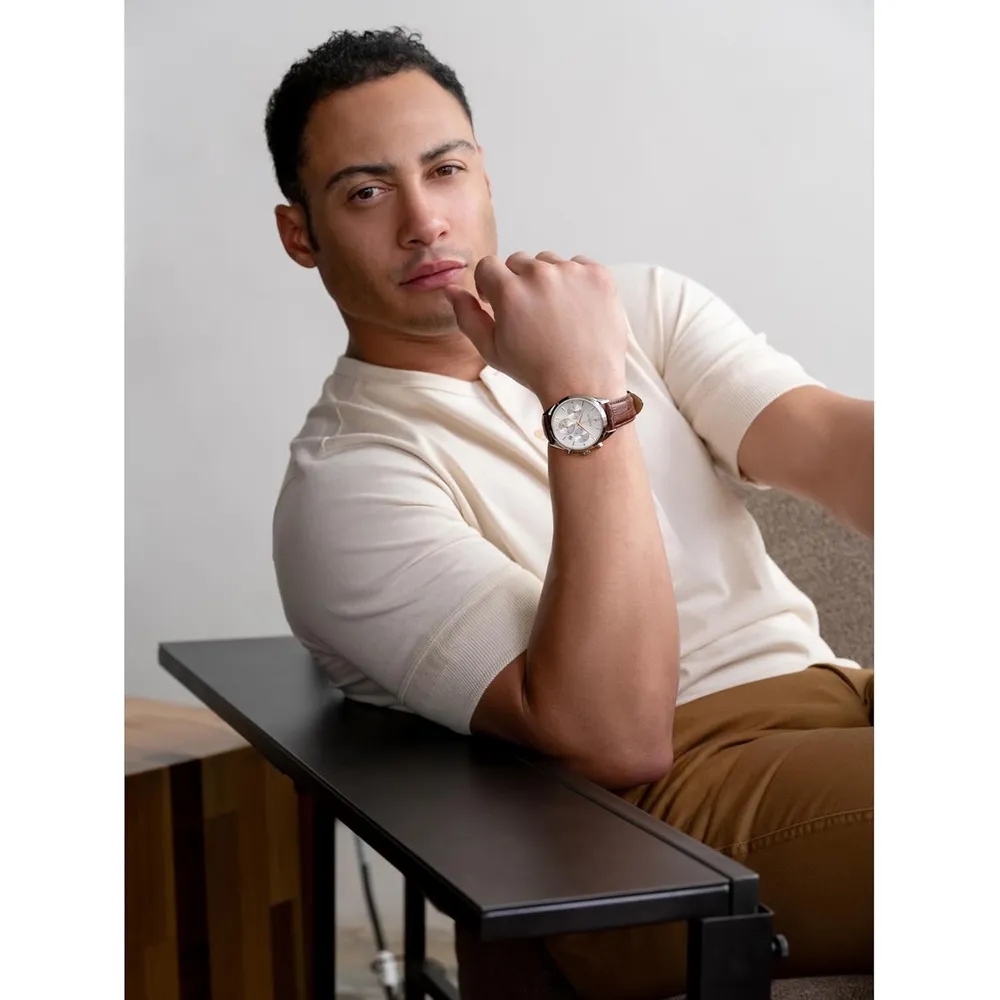 Bulova reloj Sutton hombre cronógrafo 6 agujas de cuarzo correa cuero | Marrón