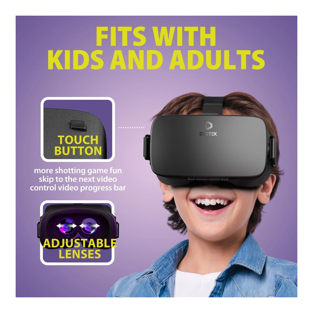 VR HEADSET DESTEK V5 PARA TELÉFONO CON CONTROLADOR | 110° FOV, NEGRO