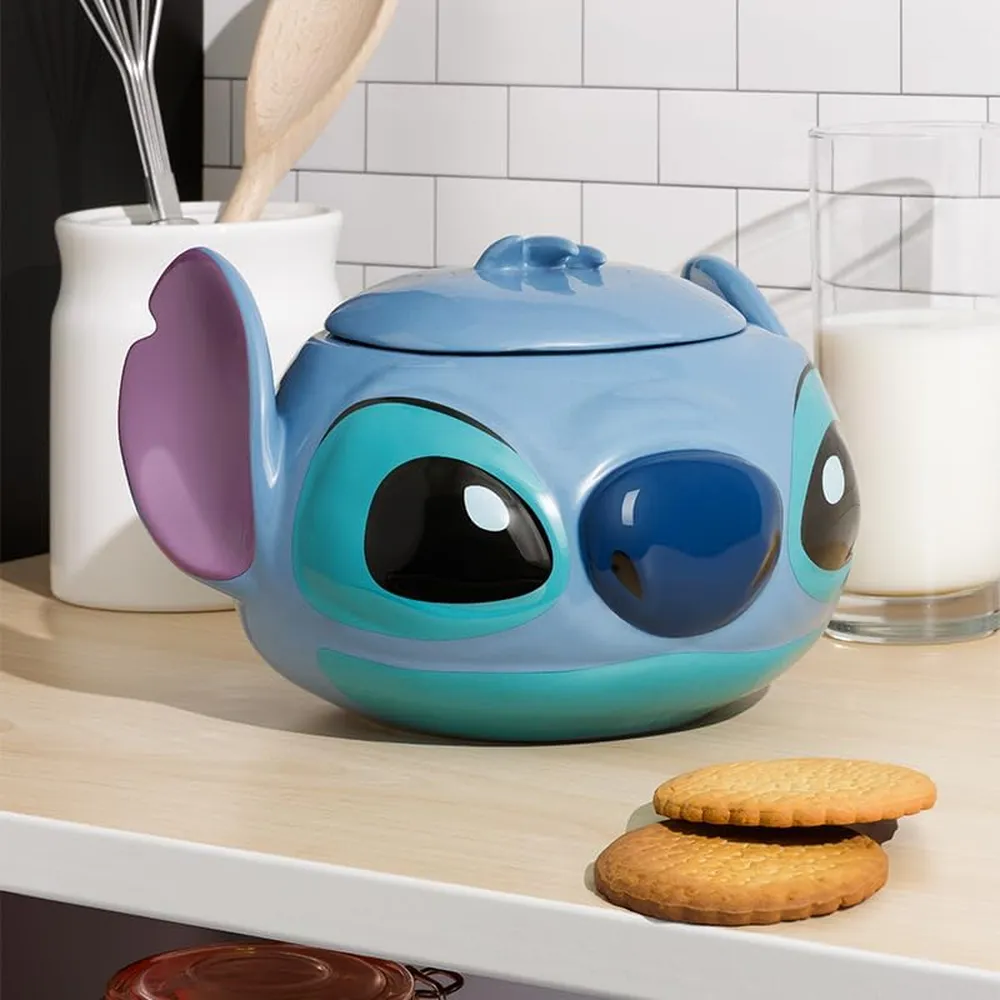 Paladone Disney Stitch, tarro de galletas cerámica azul 5.9" / 15 cm oficial