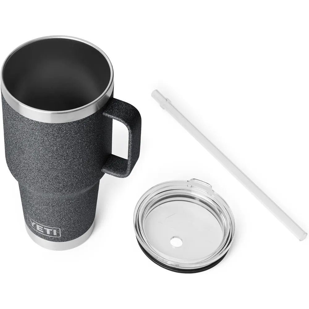 YETI Rambler Vaso de 35 oz de acero inoxidable con asa y tapa con sorbete color gris oscuro
