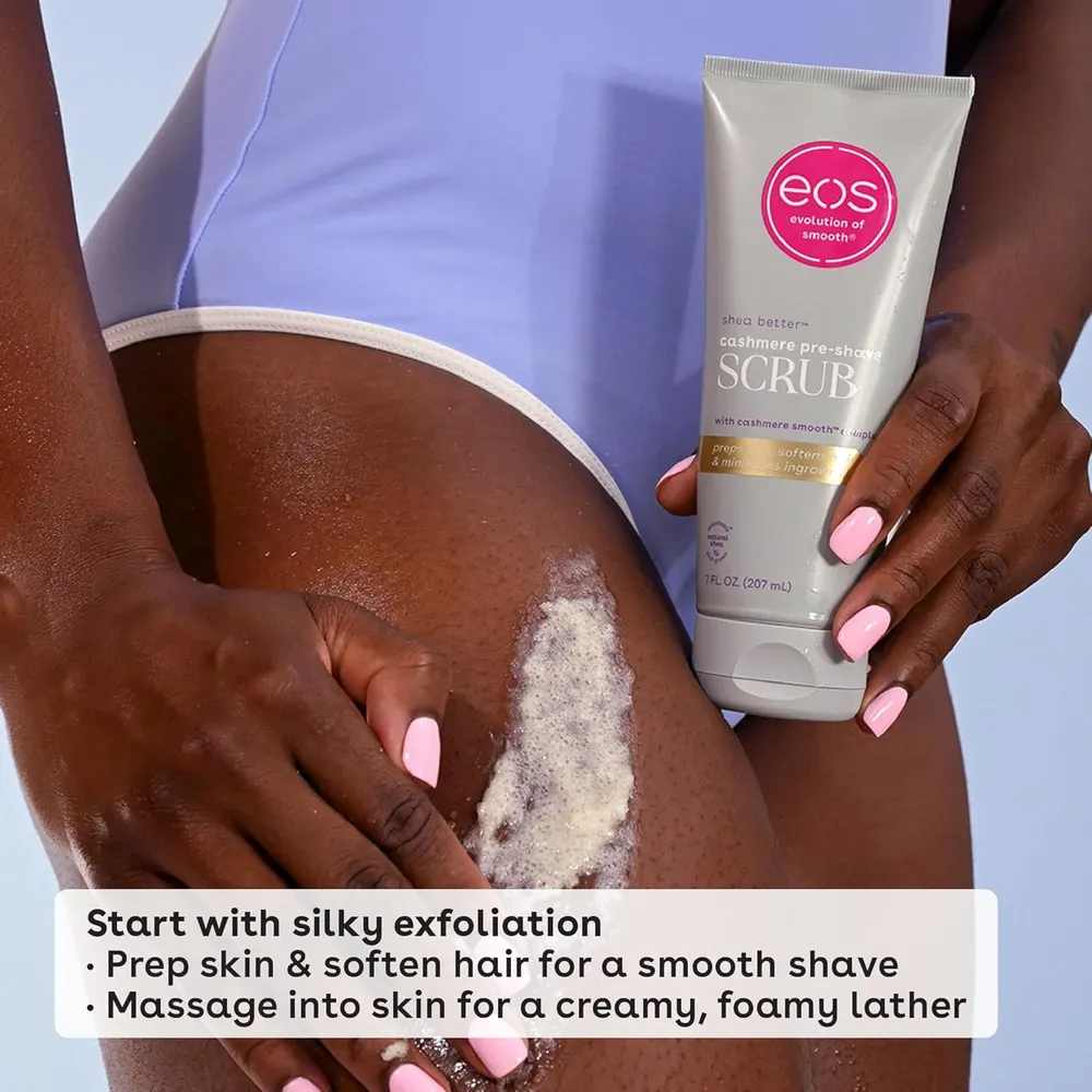 EOS Cashmere Skin exfoliante corporal preafeitado Vanilla | 7 oz / 207 ml