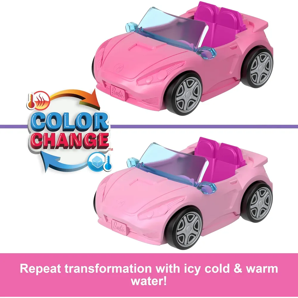 BARBIE MINI BARBIELAND AUTO DESCAPOTABLE CAMBIO DE COLOR