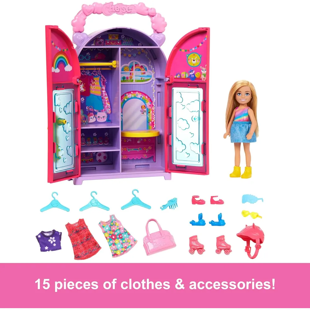 BARBIE CHELSEA ARMARIO CON ROPA Y ACCESORIOS