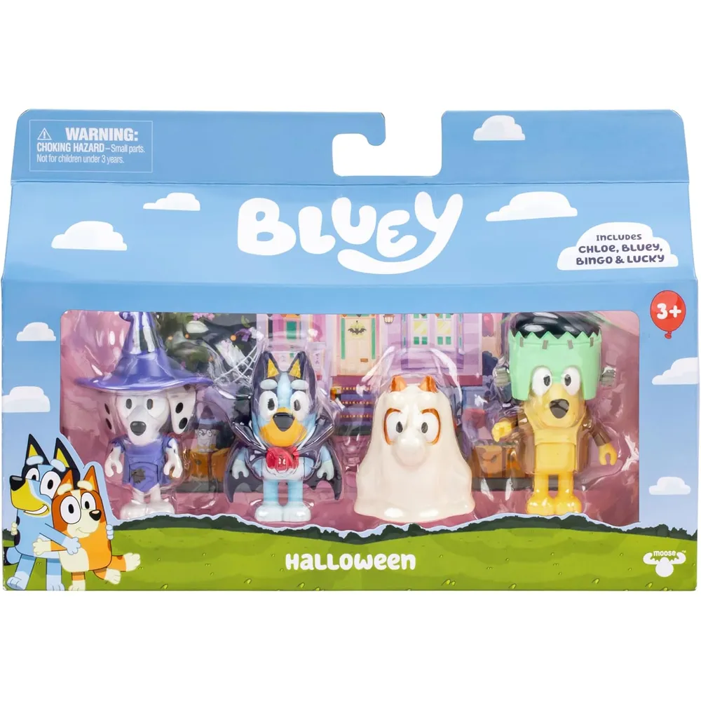 BLUEY Halloween pack 4 figuras 6-7 cm