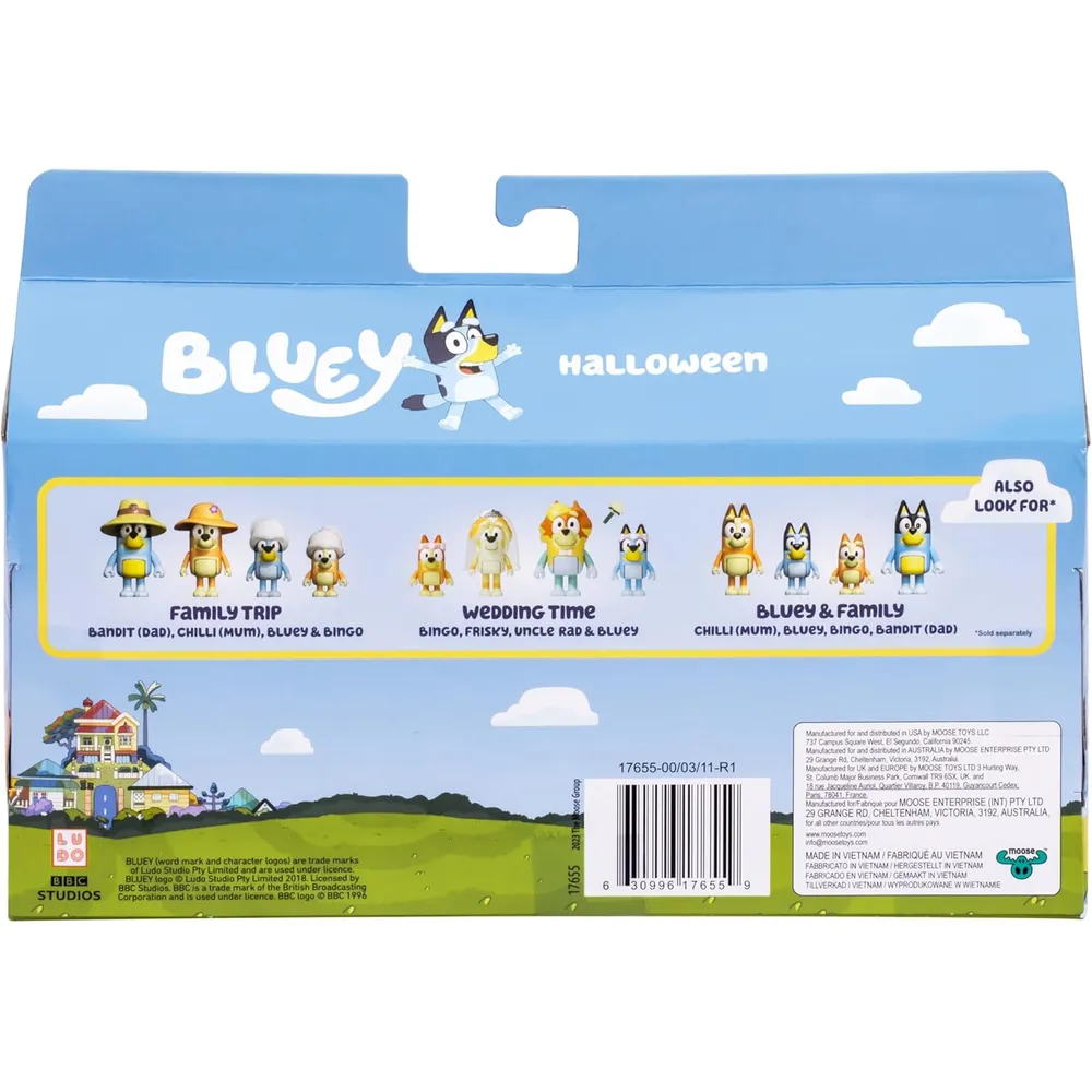 BLUEY Halloween pack 4 figuras 6-7 cm