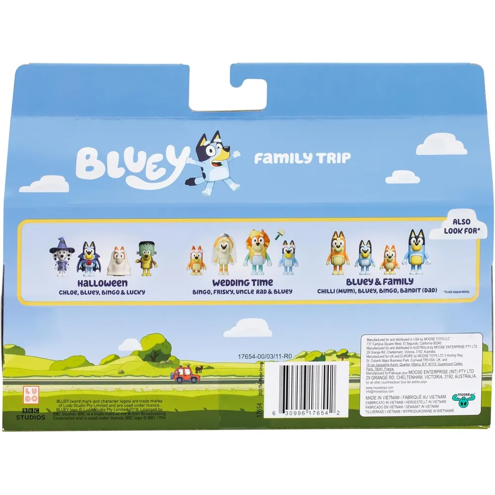BLUEY pack 4 figuras familia 6-7 cm