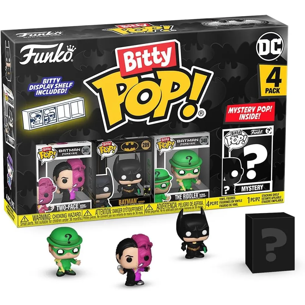 Funko Pop | Pack de 4 Bitty de Batman (Two-Face, Batman, The Riddler y figura sorpresa)