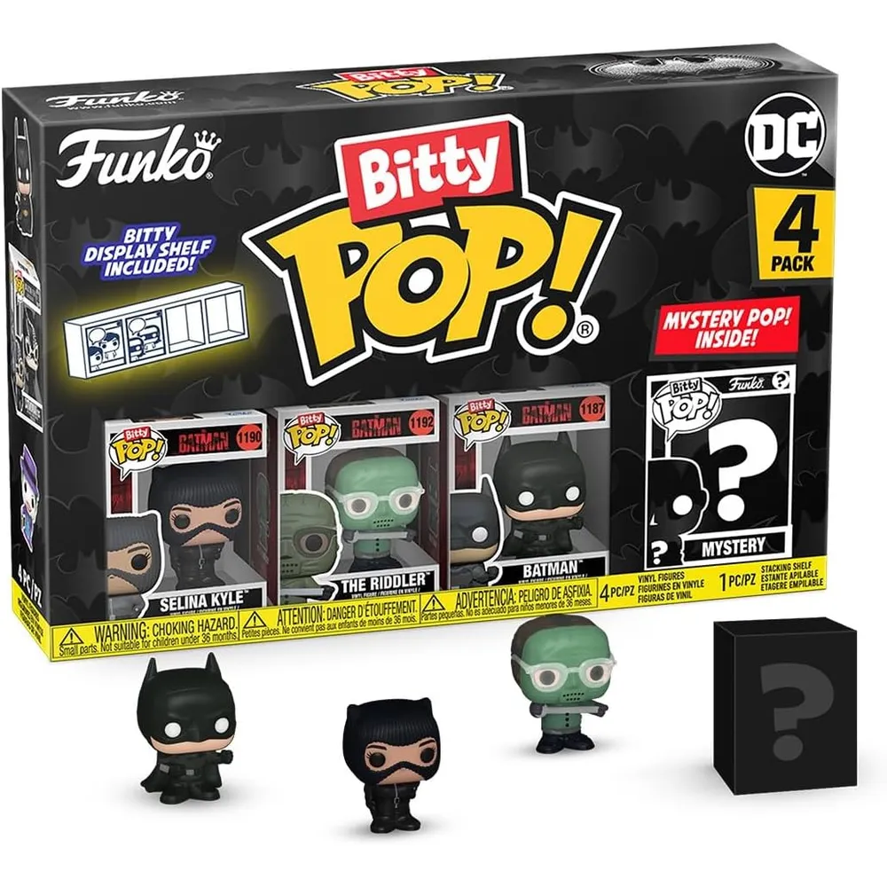 Funko Pop | Pack de 4 Bitty de Batman (Selina, The Riddler, Batman y figura sorpresa)