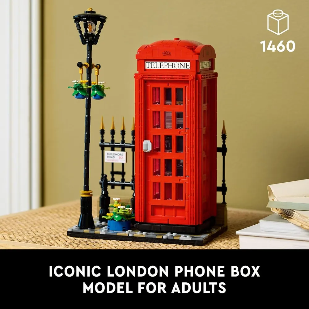 Lego Ideas Cabina Telefónica Roja de Londres con soporte para móvil