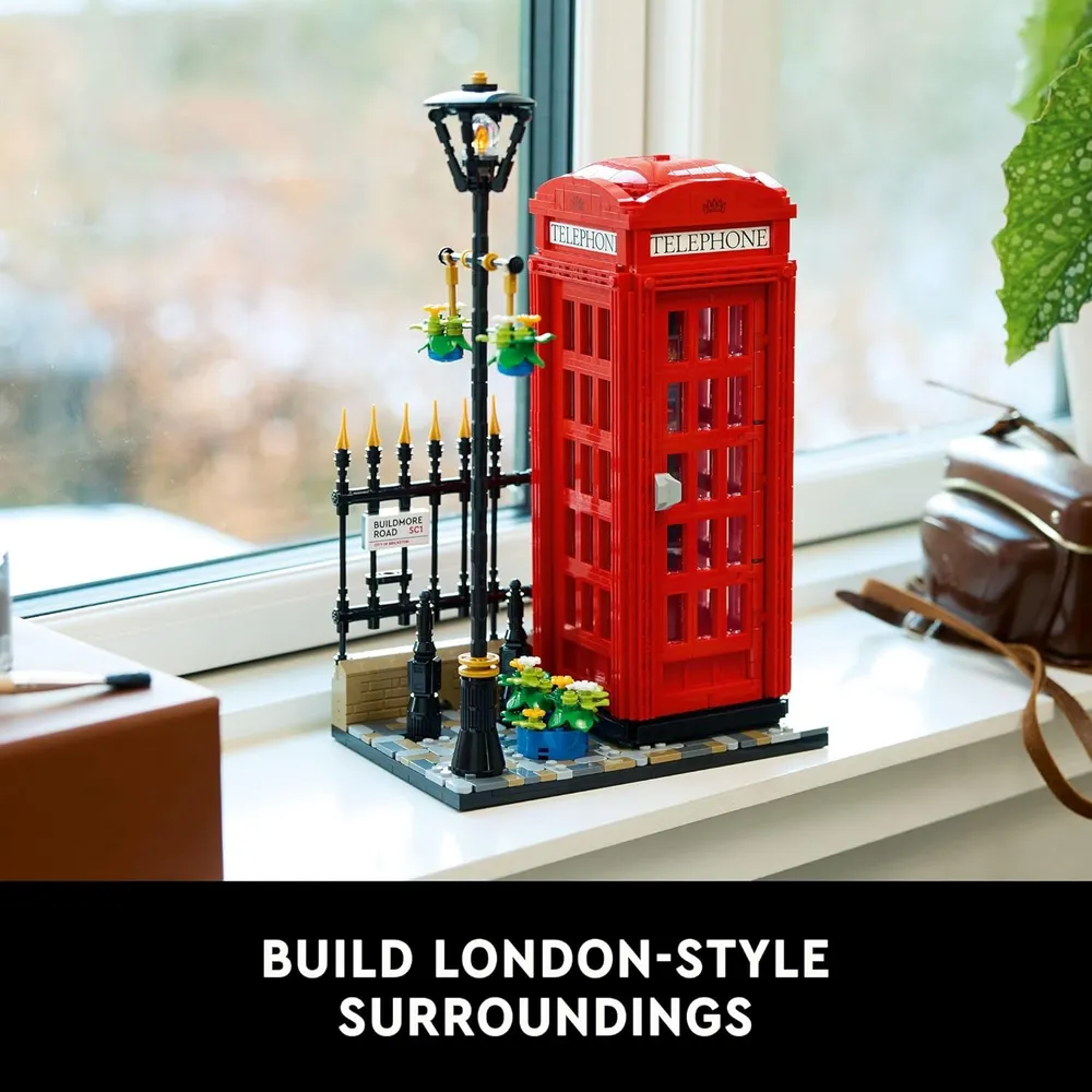 Lego Ideas Cabina Telefónica Roja de Londres con soporte para móvil
