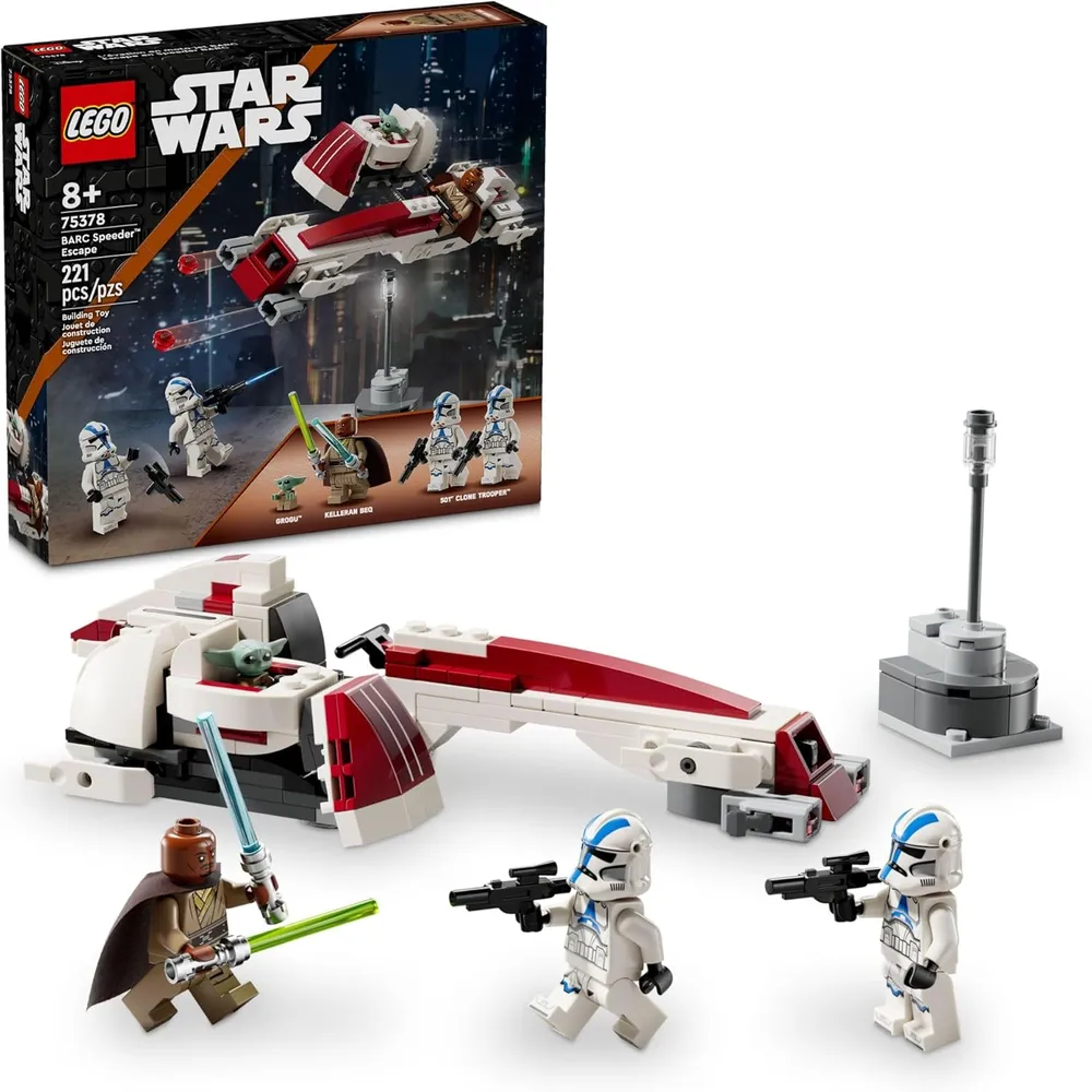 Lego Star Wars Escape Speeder BARC con Grogu y Kelleran Beq