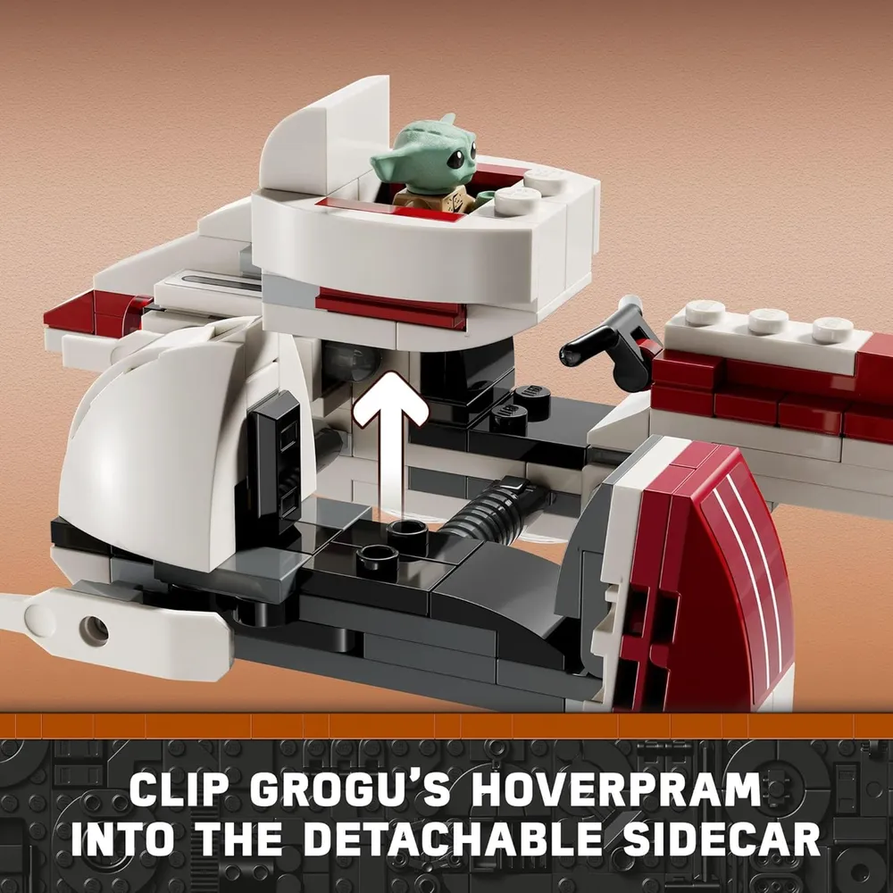 Lego Star Wars Escape Speeder BARC con Grogu y Kelleran Beq