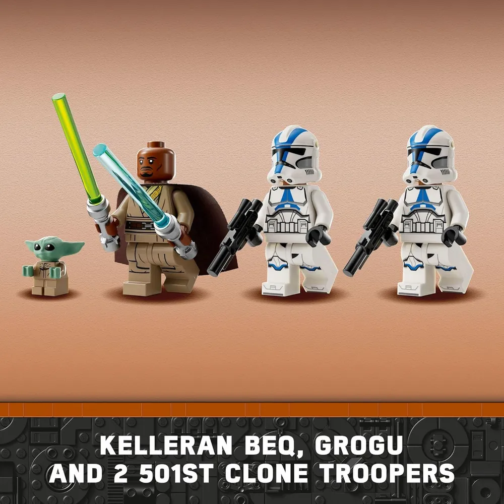 Lego Star Wars Escape Speeder BARC con Grogu y Kelleran Beq