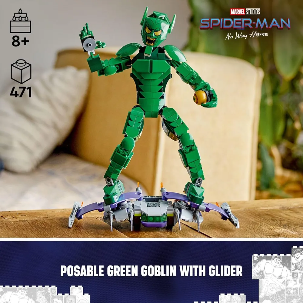 LEGO MARVEL DUENDE VERDE CON PLANEADOR Y BOMBAS DE CALABAZA