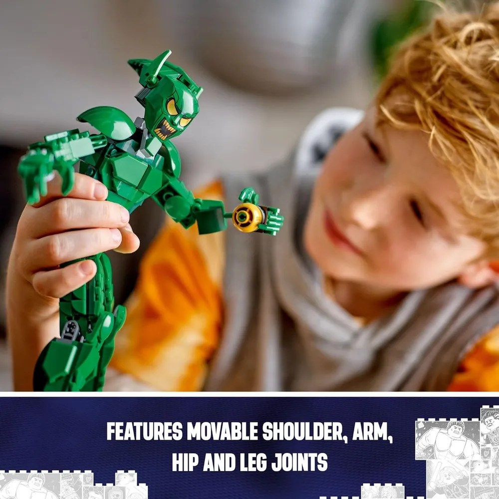LEGO MARVEL DUENDE VERDE CON PLANEADOR Y BOMBAS DE CALABAZA
