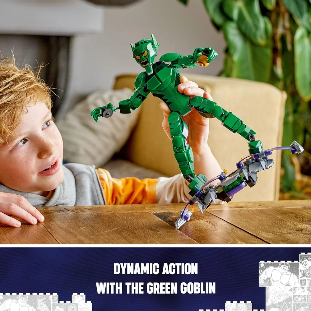 LEGO MARVEL DUENDE VERDE CON PLANEADOR Y BOMBAS DE CALABAZA