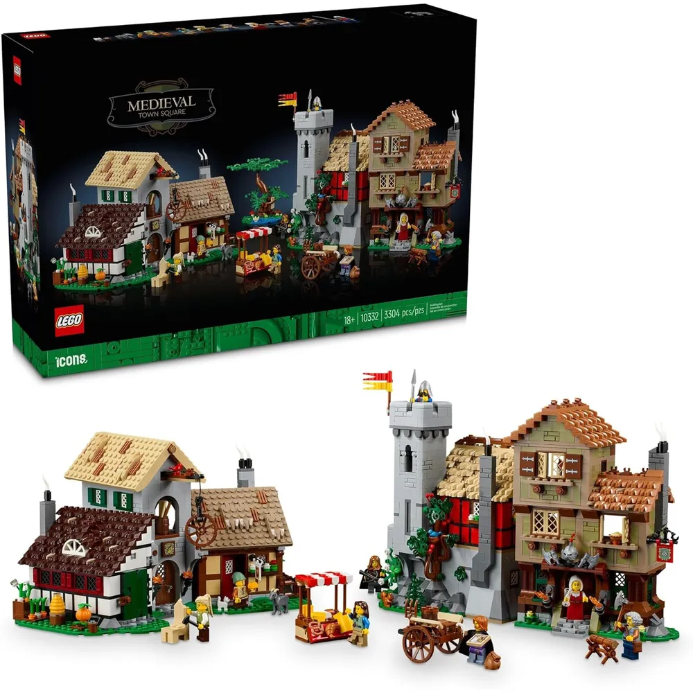 Lego Icons Plaza Ciudad Medieval para adultos con 8 minifiguras