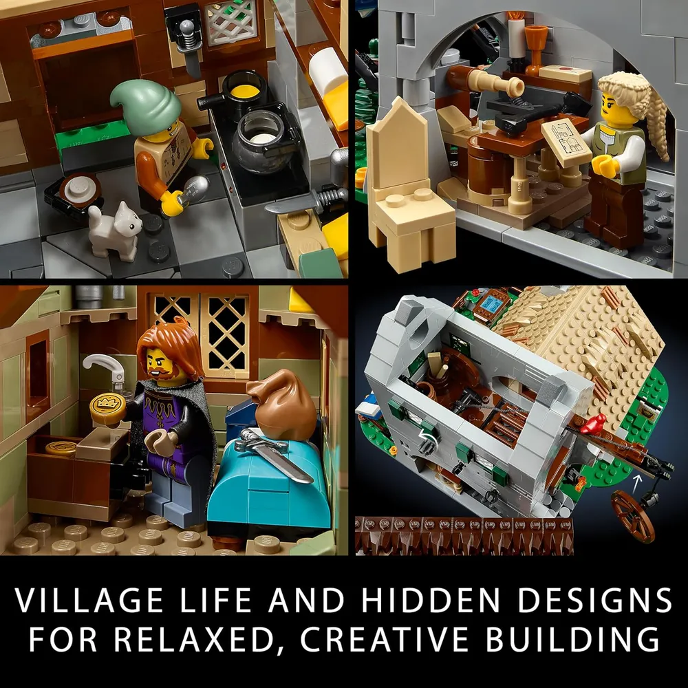 Lego Icons Plaza Ciudad Medieval para adultos con 8 minifiguras