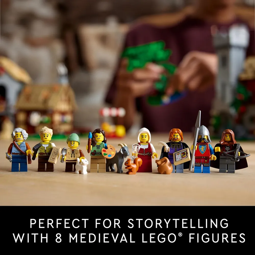 Lego Icons Plaza Ciudad Medieval para adultos con 8 minifiguras