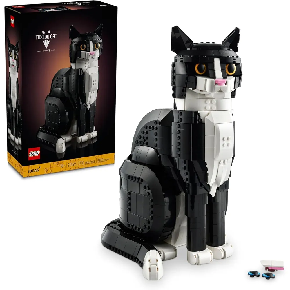 Lego Ideas Gato Esmoquin, set de construcción para adultos, decoración creativa