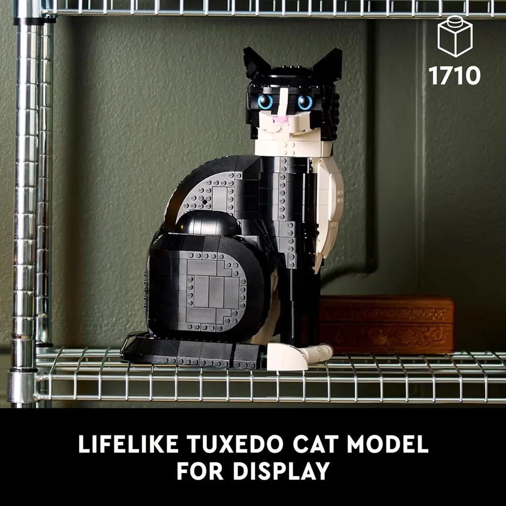 Lego Ideas Gato Esmoquin, set de construcción para adultos, decoración creativa
