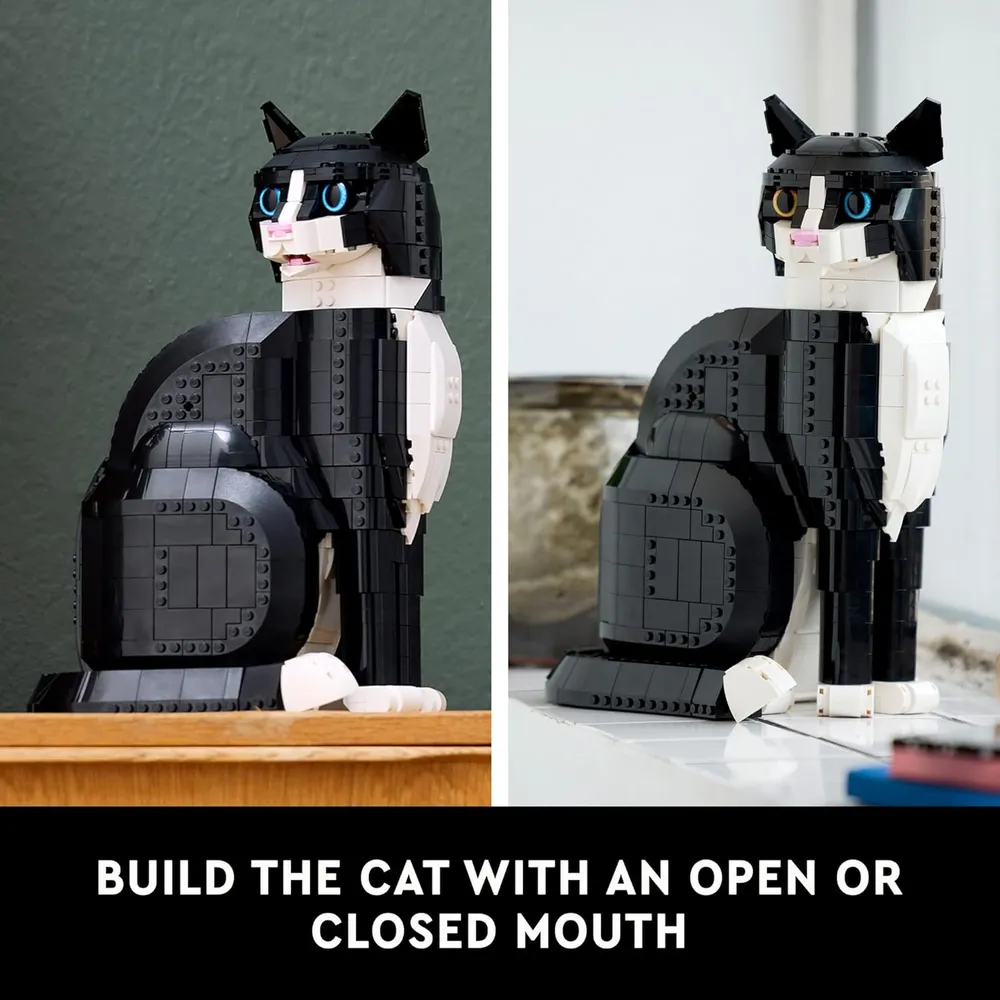Lego Ideas Gato Esmoquin, set de construcción para adultos, decoración creativa