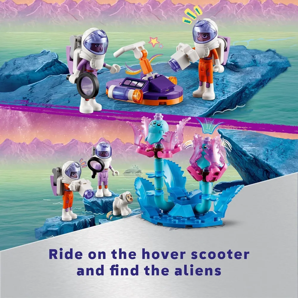 Lego Friends Rover de investigación espacial, incluye minimuñecas, perro y alienígenas
