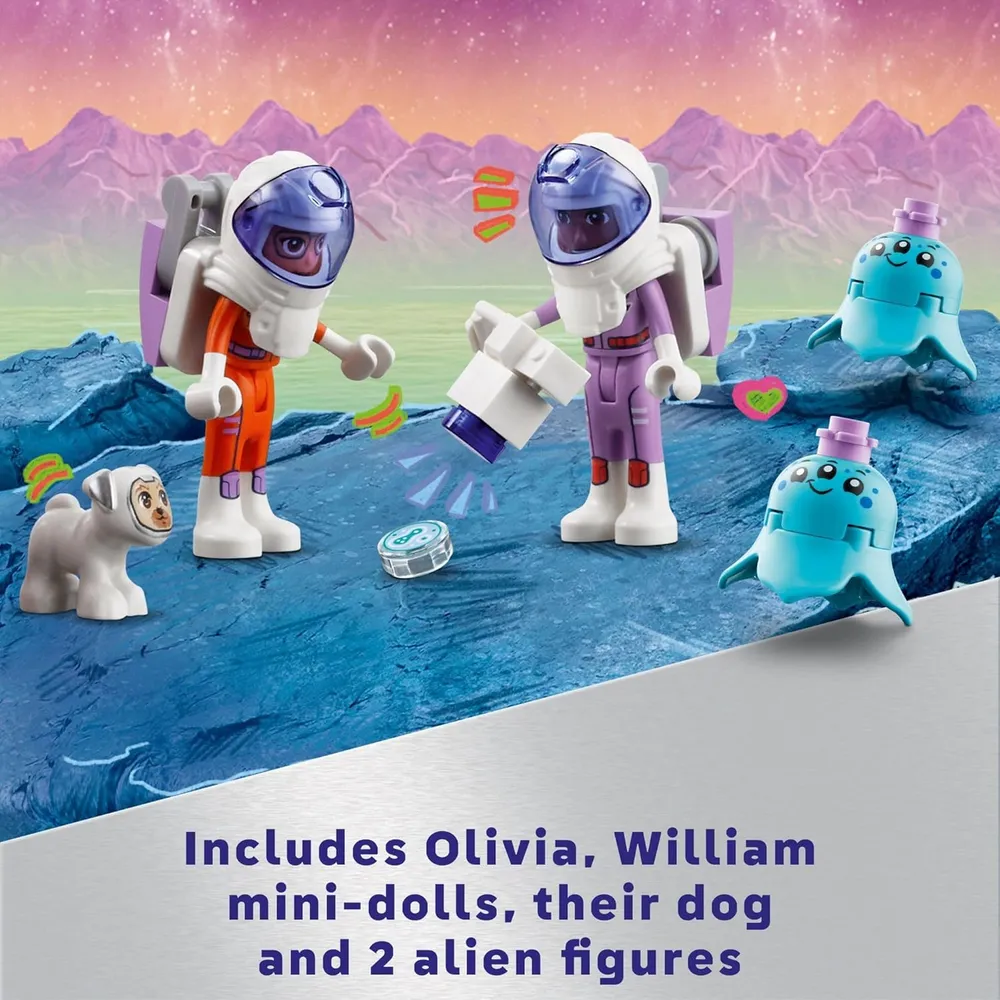 Lego Friends Rover de investigación espacial, incluye minimuñecas, perro y alienígenas