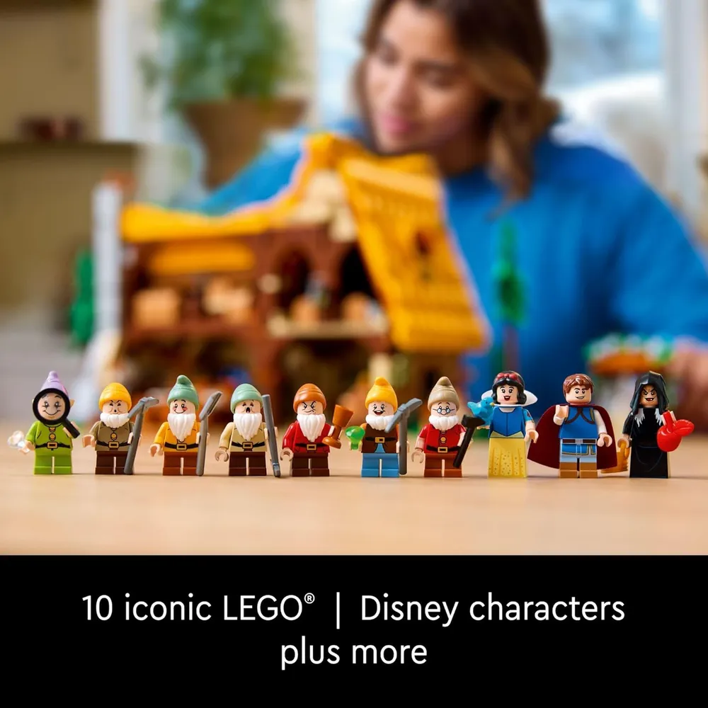 Lego Disney Casita de Blancanieves y los siete enanitos, set de princesas Disney