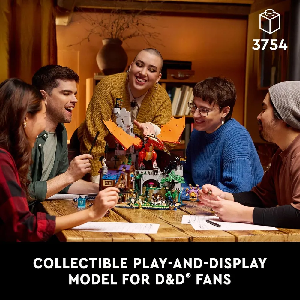 Lego Ideas Calabozos y Dragones, cuento del dragón rojo, set para adultos