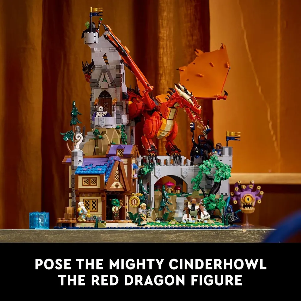 Lego Ideas Calabozos y Dragones, cuento del dragón rojo, set para adultos