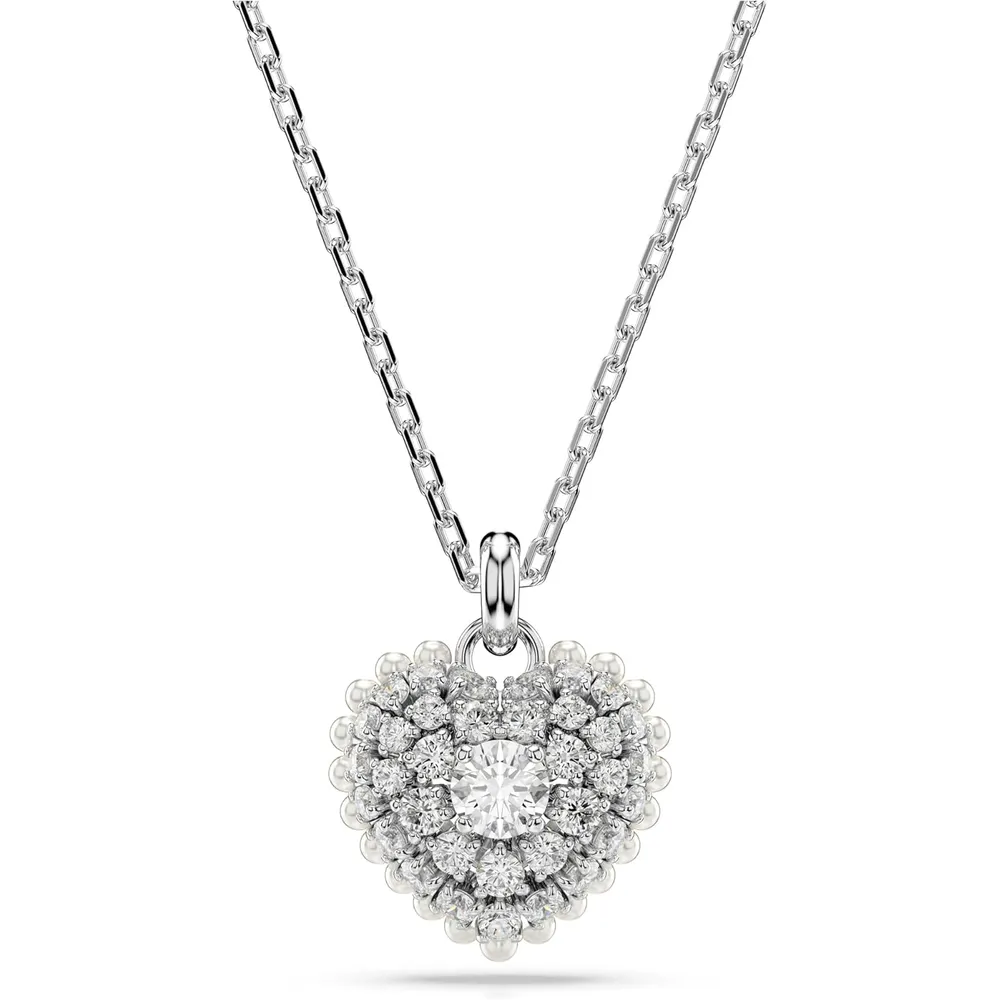 SWAROVSKI COLLAR PENDIENTE CORAZÓN IDYLLIA ACABADO RODIO PARA MUJER | PLATA