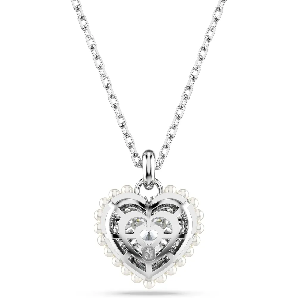 SWAROVSKI COLLAR PENDIENTE CORAZÓN IDYLLIA ACABADO RODIO PARA MUJER | PLATA
