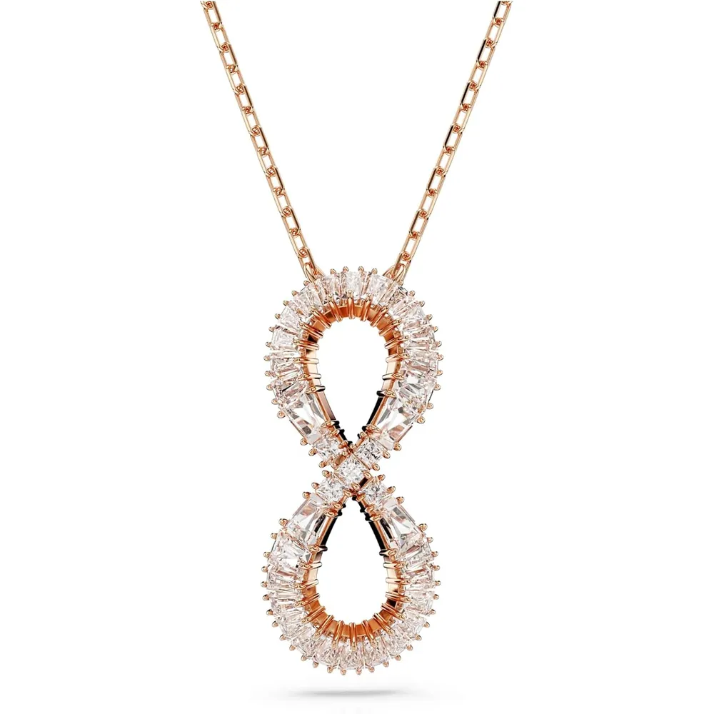 SWAROVSKI COLLAR PENDIENTE INFINITO HYPERBOLA ACABADO ORO ROSA PARA MUJER | ORO ROSA / PLATEADO