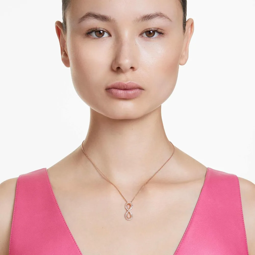 SWAROVSKI COLLAR PENDIENTE INFINITO HYPERBOLA ACABADO ORO ROSA PARA MUJER | ORO ROSA / PLATEADO