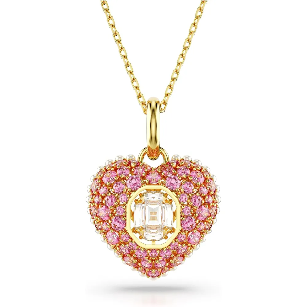 SWAROVSKI COLLAR PENDIENTE CORAZÓN IDYLLIA ACABADO ORO PARA MUJER | ROJO
