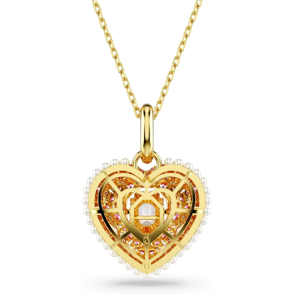 SWAROVSKI COLLAR PENDIENTE CORAZÓN IDYLLIA ACABADO ORO PARA MUJER | ROJO
