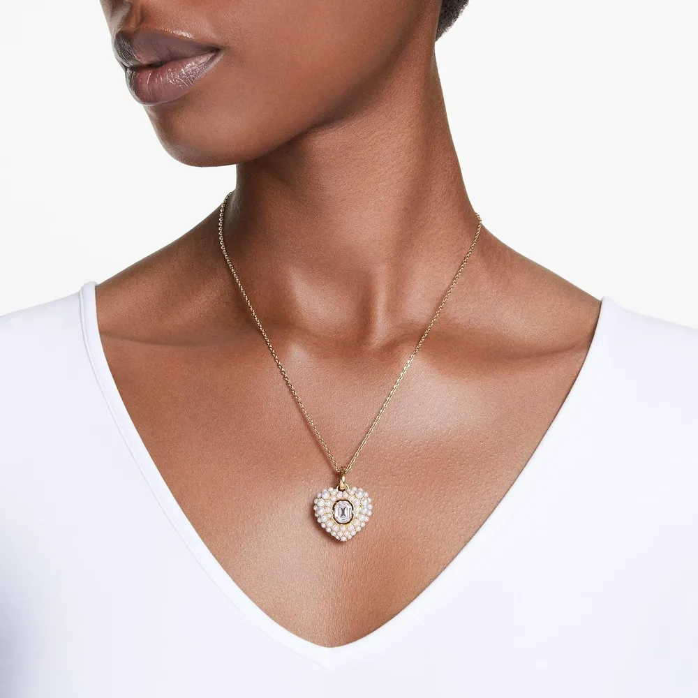 SWAROVSKI COLLAR PENDIENTE CORAZÓN IDYLLIA ACABADO ORO PARA MUJER | ORO