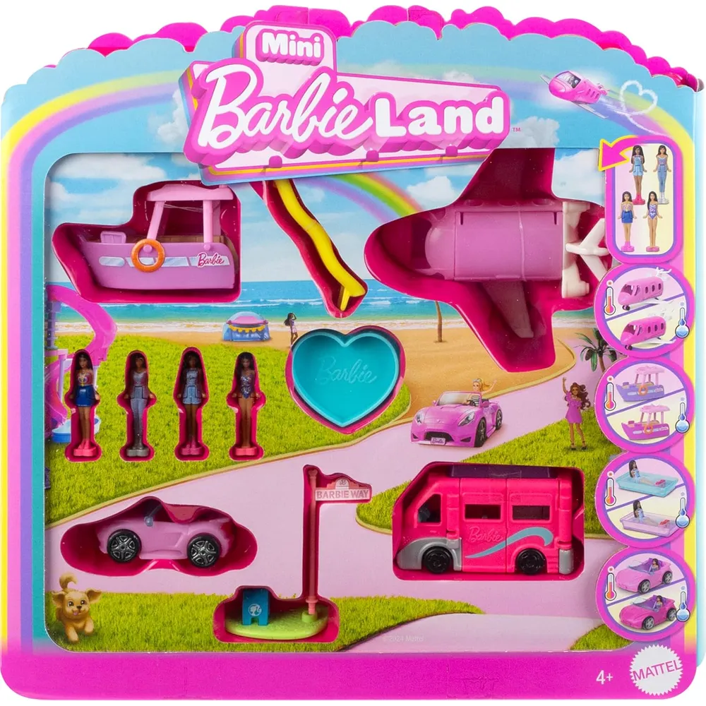 BARBIE MINI BARBIELAND PACK MUÑECAS Y VEHÍCULOS