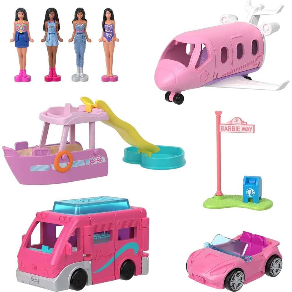BARBIE MINI BARBIELAND PACK MUÑECAS Y VEHÍCULOS
