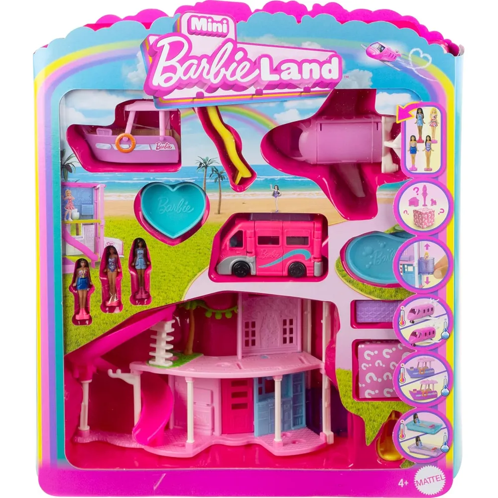 BARBIE MINI BARBIELAND CASA DE ENSUEÑO CON VEHÍCULOS