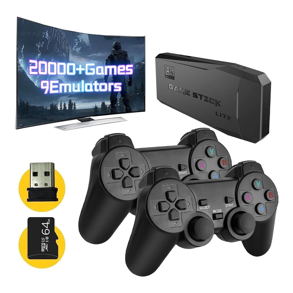 CONSOLA DE JUEGOS RETRO INALÁMBRICA 9 EMULADORES INCORPORADOS, PALO DE JUEGO RETRO