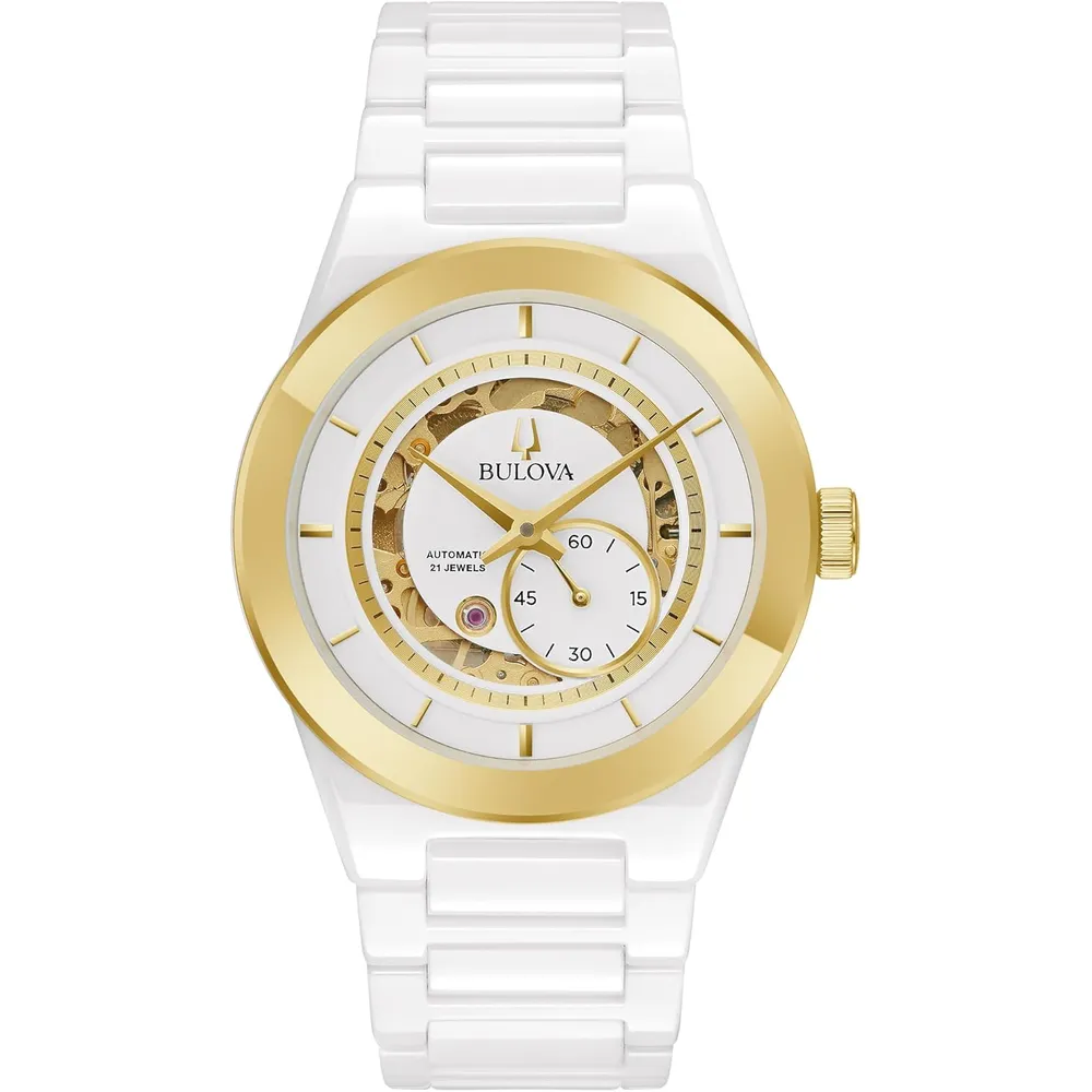 Bulova reloj Modern Millenia hombre automático 3 agujas apertura | Blanco