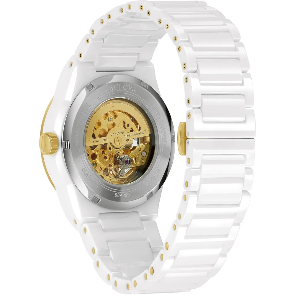 Bulova reloj Modern Millenia hombre automático 3 agujas apertura | Blanco