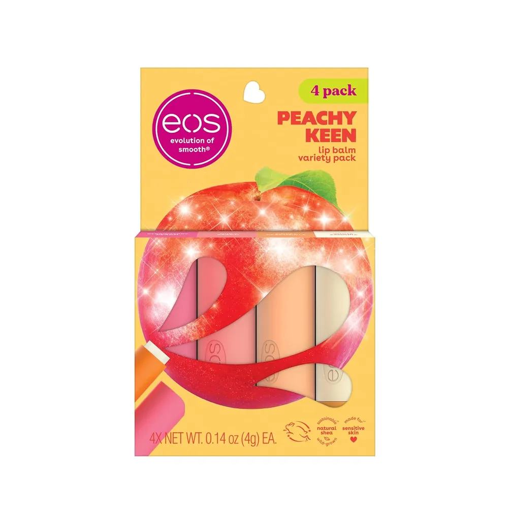 PACK BÁLSAMO LABIAL EOS 4 PZS 0.14 OZ / 4 ML | PEACHY KEEN