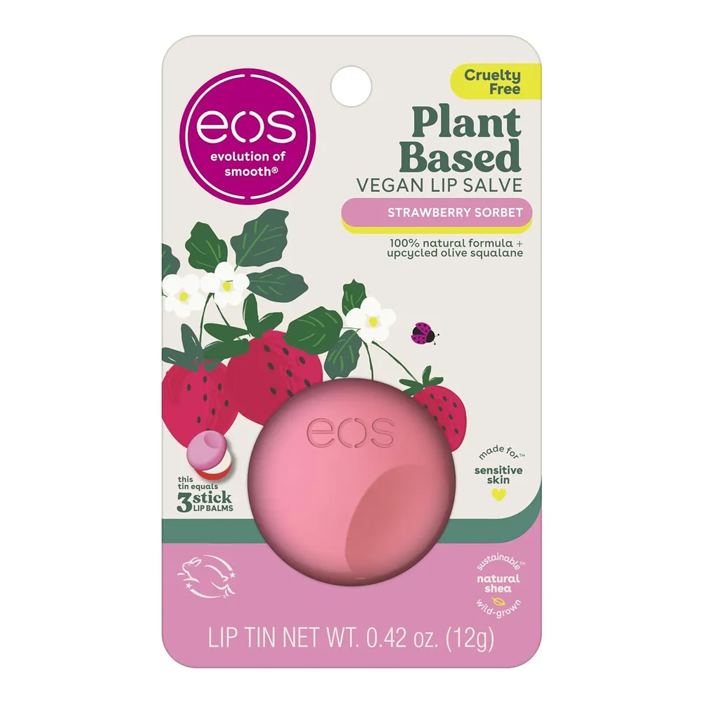 EOS bálsamo labial vegetal Strawberry Sorbet | 0.42 oz / 12.4 ml
